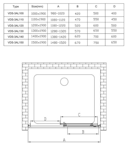 Душевая дверь Vincea Alpha VDS-3AL130CLG