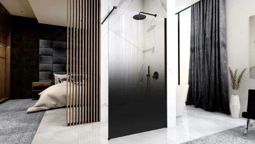 Душевая стенка Rea Aero Ombre Black 90x195 K2459