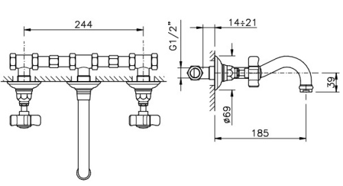 Смеситель для раковины Nicolazzi 1477EXTCR78