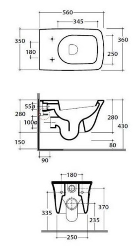 Унитаз подвесной Globo RELAIS RES02BI