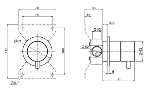 Дивертор на 2 потребителя QuadroDesign Source/Ottavo 1344.00AS