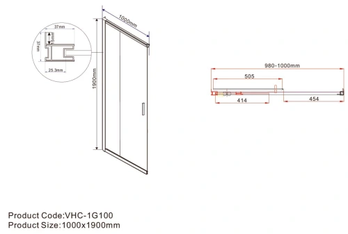 Душевой уголок Vincea Garda VSS-1G1012CLG