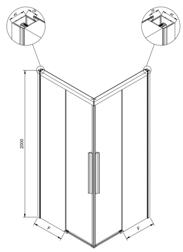 Душевая дверь Kolpa-San Libra Q 90 silver brill transparent 516820