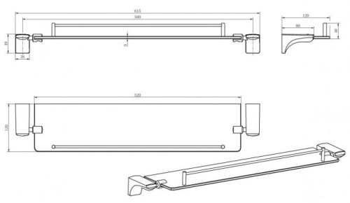 Полка CeramaLux Monelli 70011