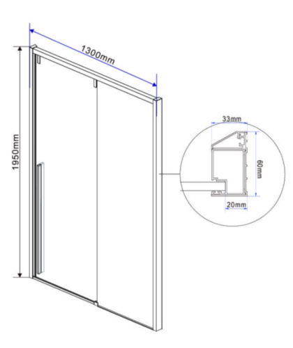 Душевая дверь Vincea Lugano VDS-1L130CLB-1