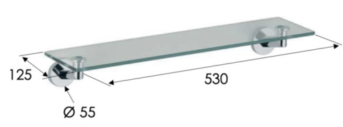 Полка 53 см Remer Guest GS20NPO, никель матовый брашированный
