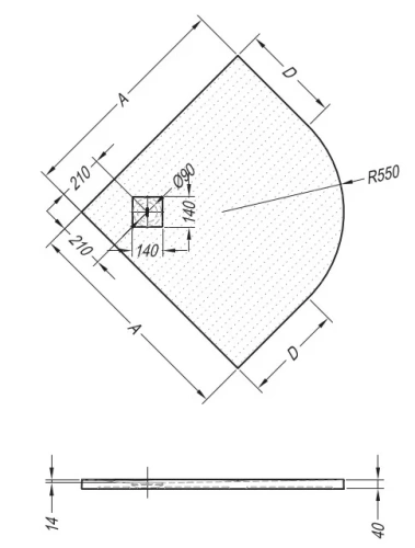 Душевой поддон Kolpa-san Moonwalk R 100x100 R550 manhattan 922890