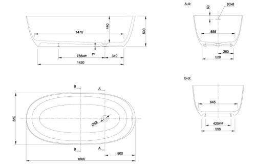 Ванна отдельностоящая Knief K.Stone Prime Oval 0600-011-01