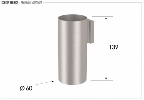 Стакан настенный Remer INOX SSXI15, нержавеющая сталь