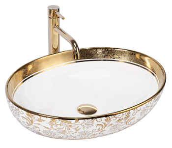 Умывальник Rea Margot white gold U9650