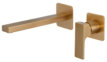 Смеситель для раковины Remer Absolute AU15PLBG, золото брашированное