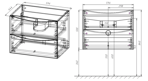 Тумба подвесная Vincea Mia VMC-2MA600RW R.Wood