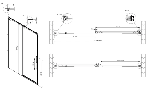 Душевая дверь Vincea Ultima VDS-7UL140CL