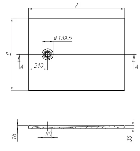 Душевой поддон Kolpa-san Hopp 140x100 manhattan 575710