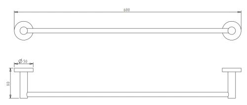 Полотенцедержатель 60 см Nemo NM-C01071BN brush nickel