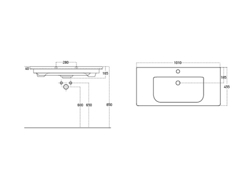 Умывальник Caprigo Soft 100 SF 100