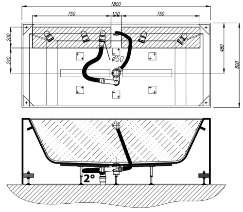 Ванна из искусственного камня Kolpa-San Copelia LIGHT FS 180x80