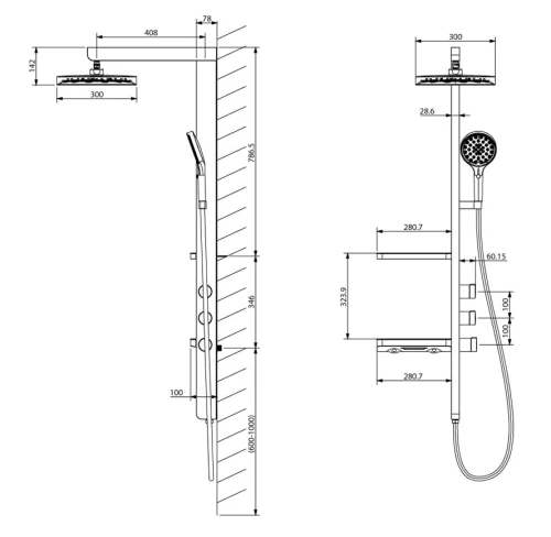 Душевая система Vincea Inspire VSFS-3I11MB