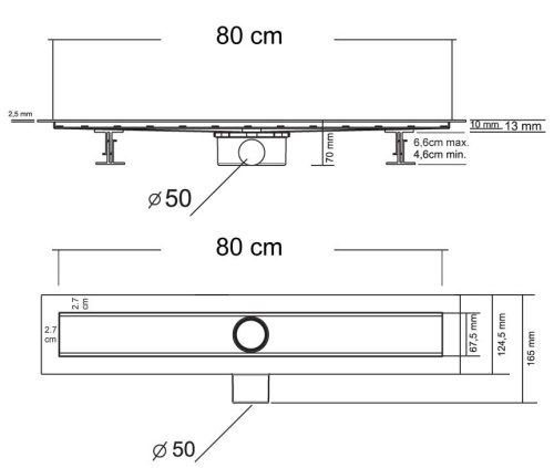 Трап для душа Vincea SAY OPTIMA BLOK 601.80.P.BLOK