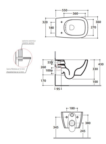 Унитаз подвесной Globo GENESIS GNS02BO