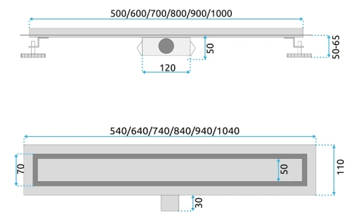 Душевой трап Rea Neox black 700 G6602