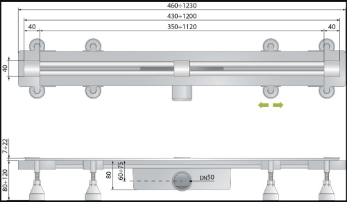 Душевой трап OMP Tea Sumisura 100 см 983.401.8