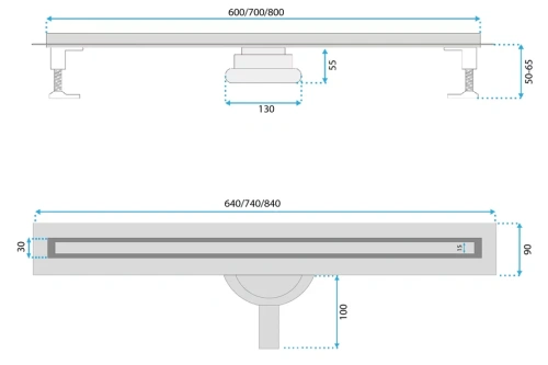 Душевой трап Rea Neox Slim pro gold 700 G2718