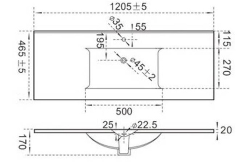 Умывальник CeramaLux 807-120