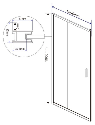 Душевая дверь Vincea Garda VDS-1G125CLG