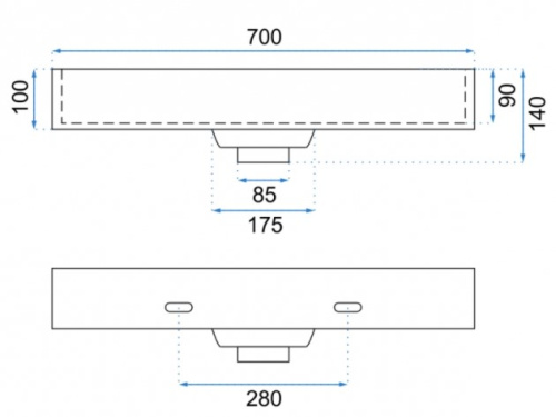 Умывальник Rea Goya Black 70 U8802