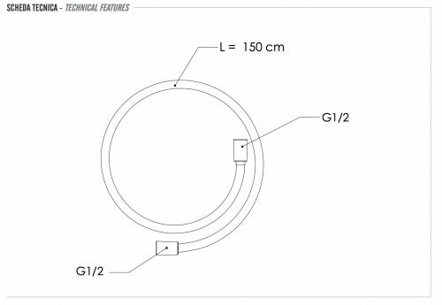 Шланг для душа ПВХ 150 см Remer SS332CN150, цвет нержавеющая сталь