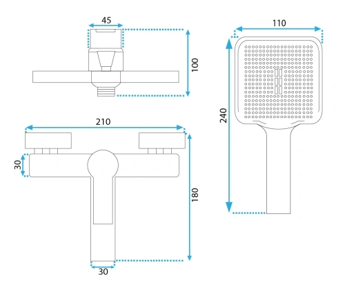 Смеситель для ванны Rea Argus gold B6409