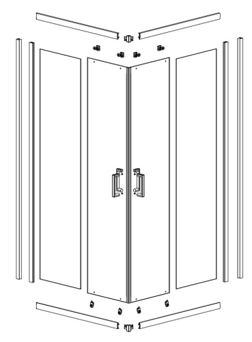 Душевой уголок Calani Vito 80x80 Black CAL-K6002