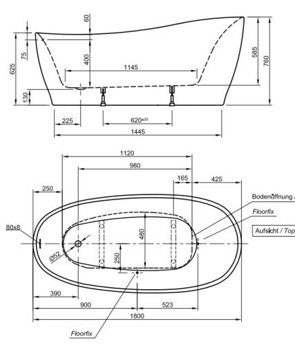 Ванна акриловая Knief RELAX 180х85 0100-278