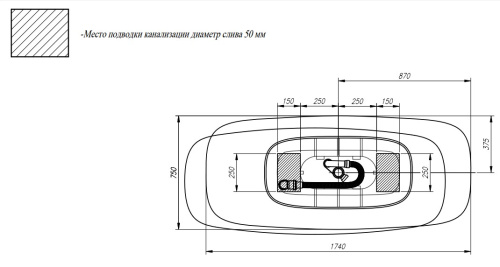Ванна из искусственного камня Kolpa-San Milo FS 174x75 Blue