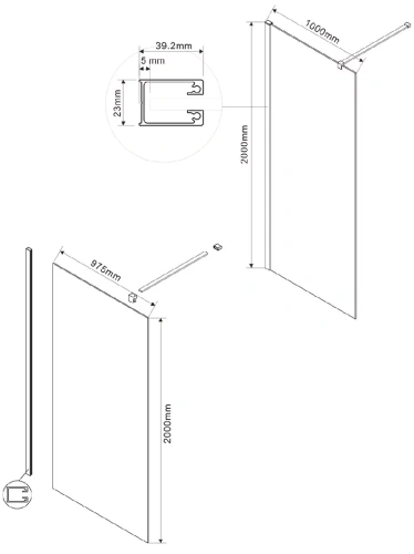 Душевая стенка Vincea Walk-In VSW-1H100MR