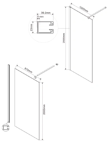 Душевая стенка Vincea Walk-In VSW-1H100MRG