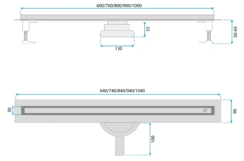 Душевой трап Rea Neox Slim pro black 900 G2711