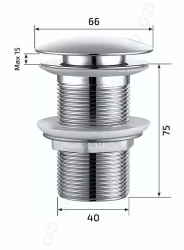 Донный клапан для раковины Gid G-55BM без перелива