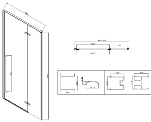 Душевой уголок Vincea Slim-N VSR-5SN9010CLGM