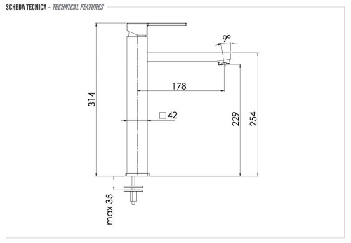 Смеситель для раковины Remer Qubika Q10L
