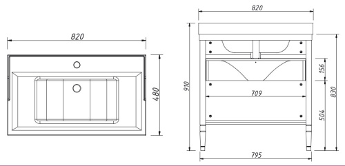 Тумба напольная Caprigo Albion 80 10315-B023
