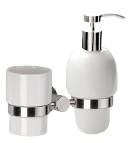 Стакан с дозатором Remer Minimal INOX Mi18INOXCR, нержавеющая сталь