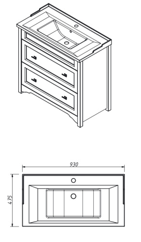 Тумба напольная Caprigo Preston 90 33925-SF019