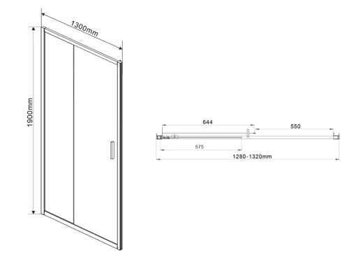 Душевая дверь Vincea Garda VDS-1G130CLGM
