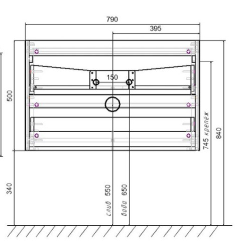 Тумба подвесная Vincea Vico 800 V.Oak VMC-2V800VO
