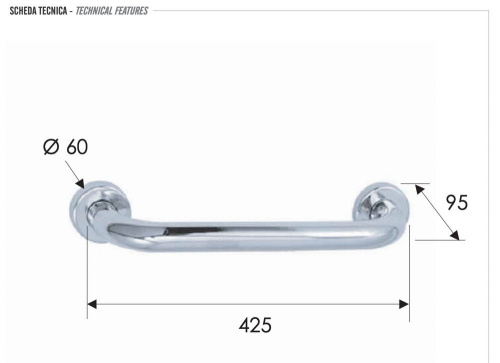 Полотенцедержатель 40 см Remer RB440CR