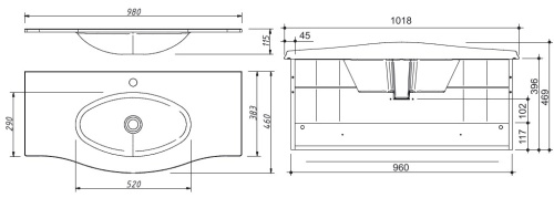 Тумба подвесная Caprigo Nokturn 100 1314-SF027