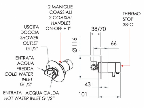 Смеситель для душа Remer Elegance NT30