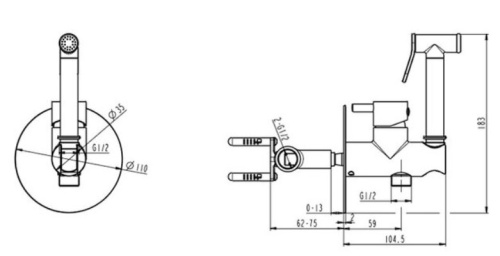 Гигиенический душ Caprigo Don 53-533-brg